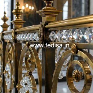 Elegant Brass Crystal Railings with Lighting CR-3792