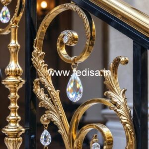 Premium Brass Crystal Railings for Villas CR-3795