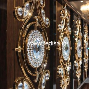 Elegant Brass Crystal Balcony Railings CR-3799