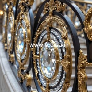 Stylish Interior Brass Crystal Railings CR-3801