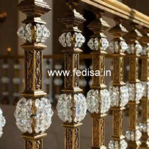 Luxury Crystal Brass Staircase Railings CR-3812