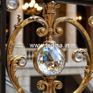 Stylish Brass Crystal Railing for Modern Homes CR-3813