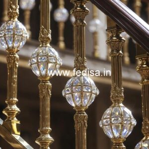 Elegant Interior Brass Crystal Railings CR-3815