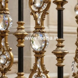 Elegant Brass Crystal Staircase Railings CR-3819