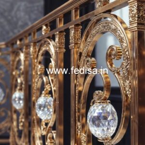 Premium Brass Crystal Railings for Staircases CR-3823