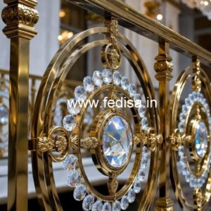 Stylish Brass Crystal Railings for Duplex Homes CR-3825