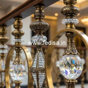 Elegant Brass Crystal Railings for Staircase Decor CR-3834