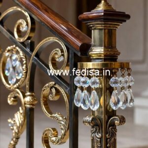 Elegant Brass Crystal Railings for Home Interiors CR-3842