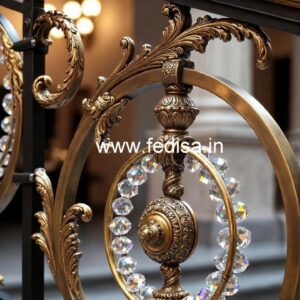 Modern Brass Crystal Railing Designs for Homes CR-3847