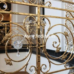 Classic Brass Crystal Railing Design Styles CR-3849