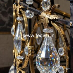 Contemporary Brass Crystal Stair Railings CR-3854