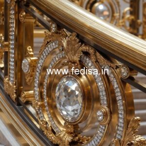 Modern Brass Crystal Railing with LED Lights CR-3861