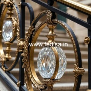 Elegant Staircase Brass Crystal Designs CR-3863