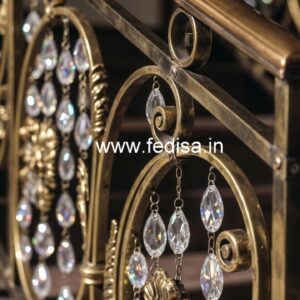 Elegant Brass Crystal Railing Designs for Villas CR-3871