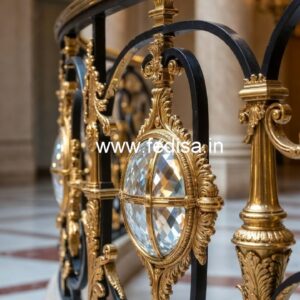 Luxury Stair Railings with Brass Crystal CR-3873