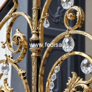 Stylish Brass Crystal Railings with Marble CR-3875