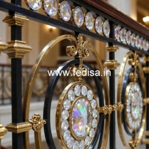 Elegant Brass Crystal Railings for Duplex CR-3882