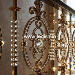 Stylish Brass Crystal Railings for Luxury Homes CR-3891