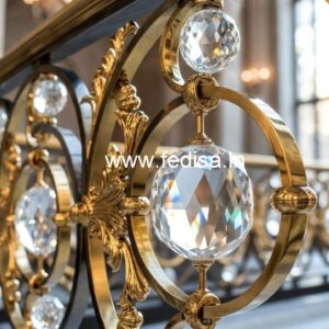 Designer Brass Crystal Railings for Luxury Villas CR-3903