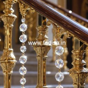 Stylish Brass Crystal Railings for Apartments CR-3906