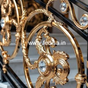 Elegant Brass Crystal Railings for Architecture CR-3942