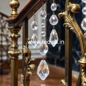 Elegant Brass Crystal Railings for Grand Staircases CR-3946