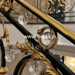 Elegant Brass Crystal Stair Railing Designs CR-3952