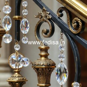 Elegant Brass Crystal Stair Railing Designs CR-3954