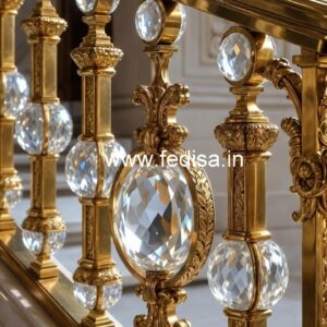 Modern Brass Crystal Railing for Home Interiors CR-3955