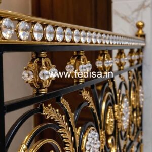 Premium Brass Crystal Railing Designs for Villas CR-3956