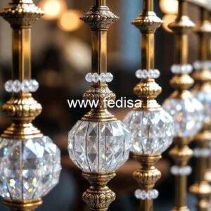 Designer Staircase with Brass Crystal Railing CR-3967