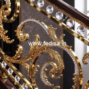 Artistic Brass Crystal Staircase Railings CR-3971