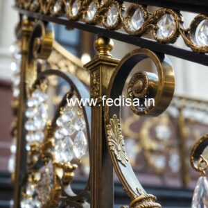 Luxury Staircase Ideas with Brass Crystal Railing CR-3973
