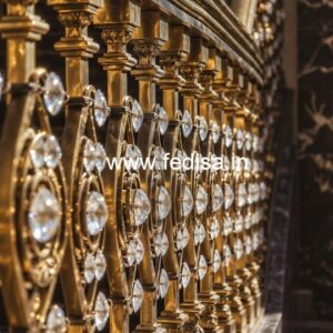 Golden Brass Crystal Railing Designs CR-3987