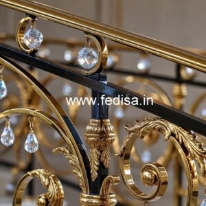 Premium Staircase Crystal Brass Railings CR-4007