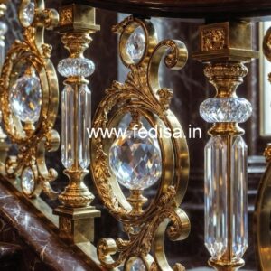 Contemporary Crystal Brass Railing Designs CR-4015