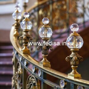 Luxury Staircase Railings with Crystal Brass CR-4019